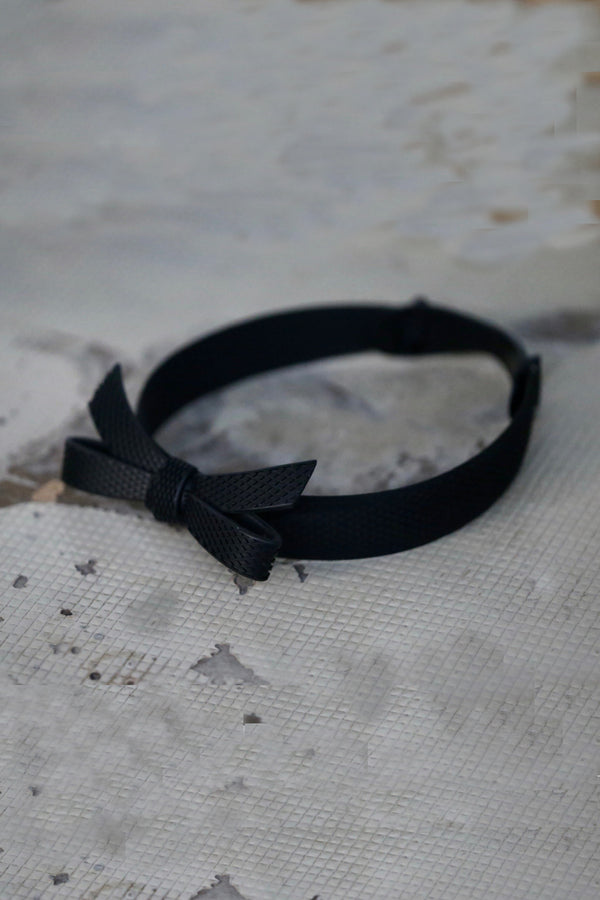 YVMIN*SST Ribbed Rubber Bow Headband 21380